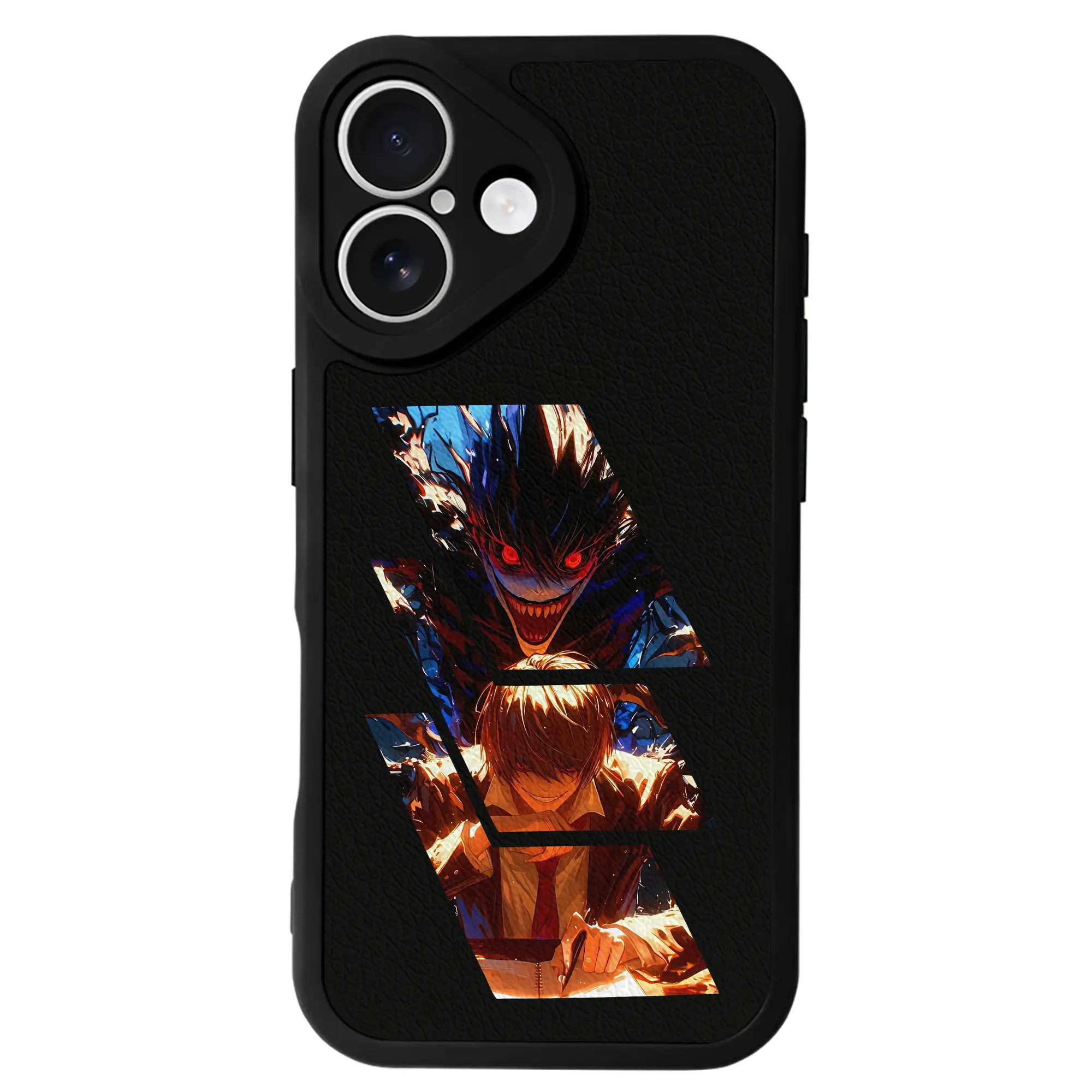 デスノート グッズ,夜神月 - IPhone 16シリーズ対応 ・ シリコンスマホケース ・ レザー調 ・ 高精度フィット ・ 耐衝撃 ・ ワイヤレス充電対応 ・ 精密カット